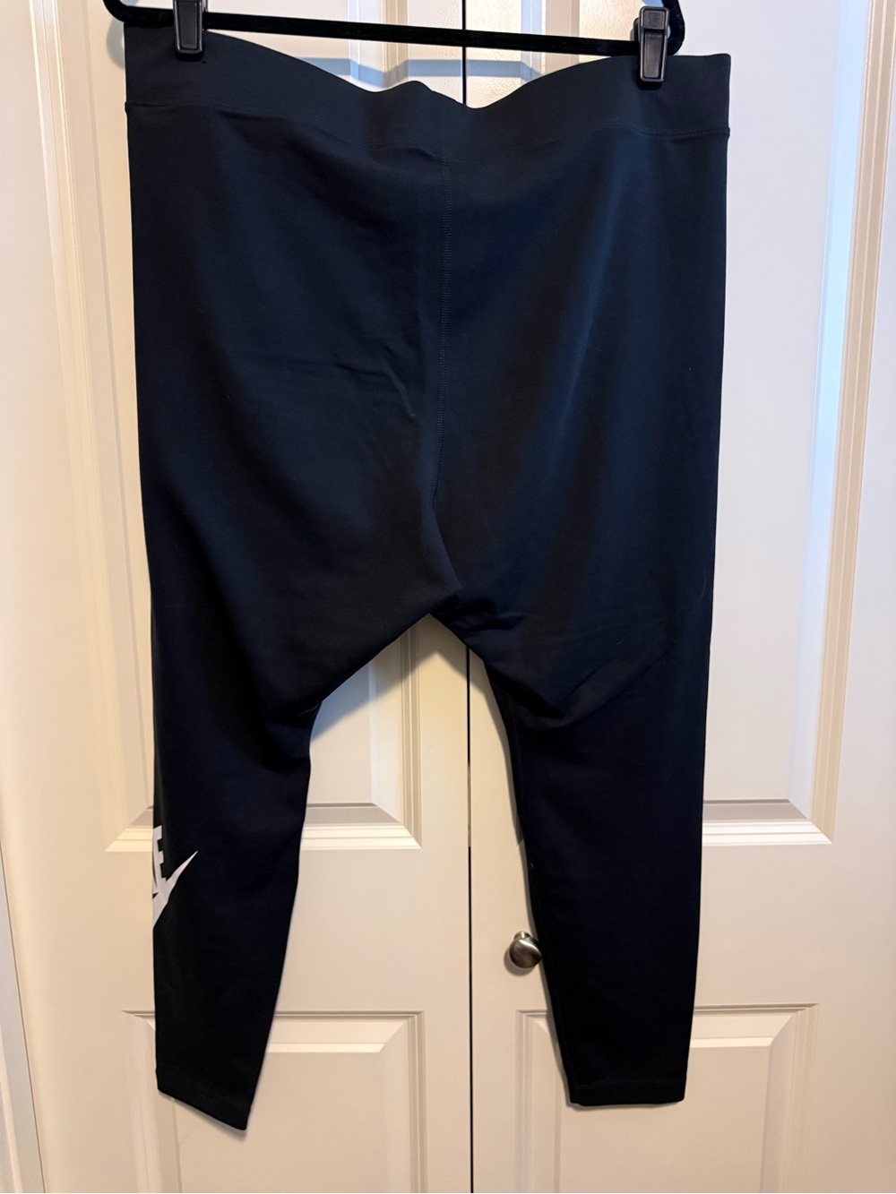 Nike Black Leggings with White Logo on Lower Leg - Picture 2 of 4